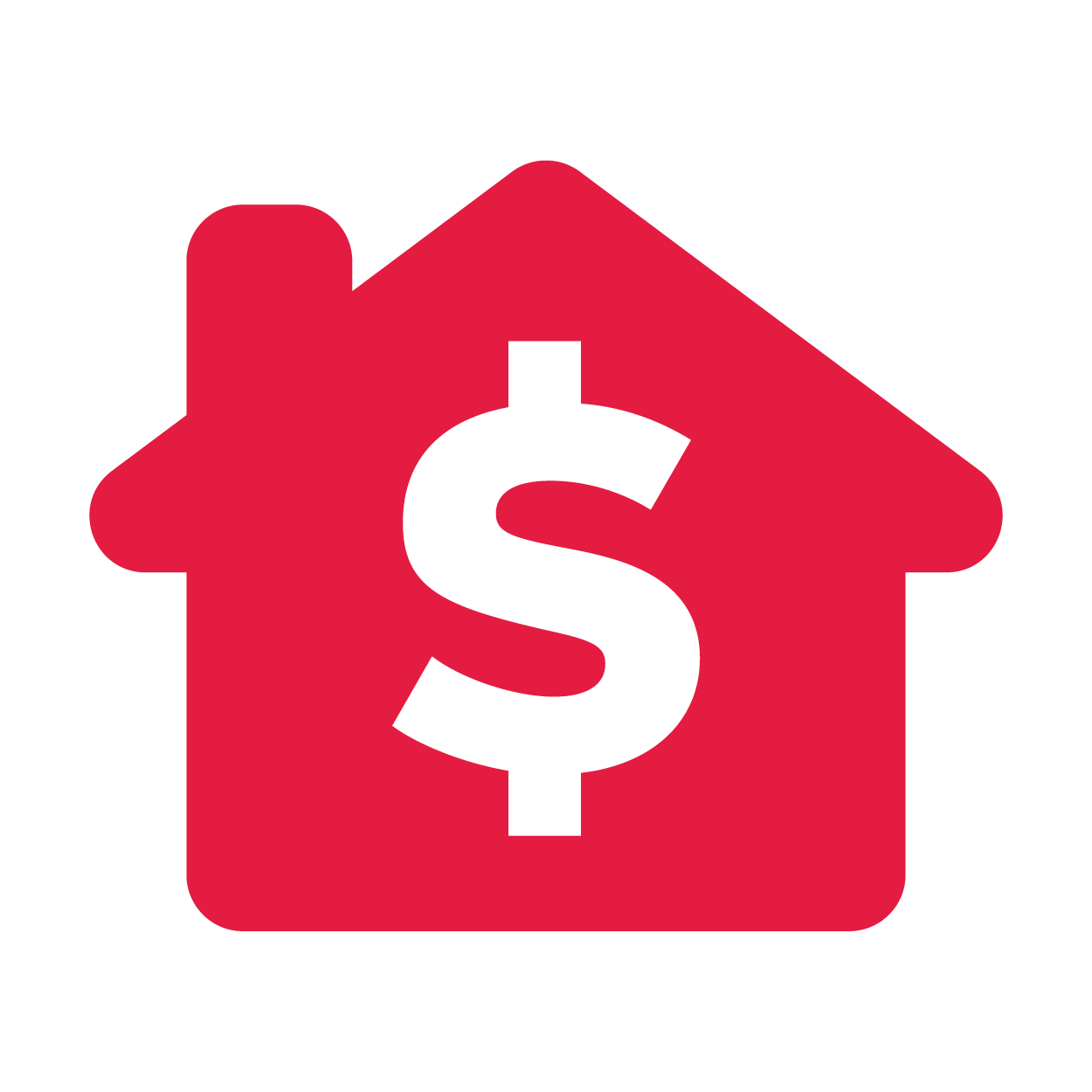 Icon of a house with a dollar sign on it