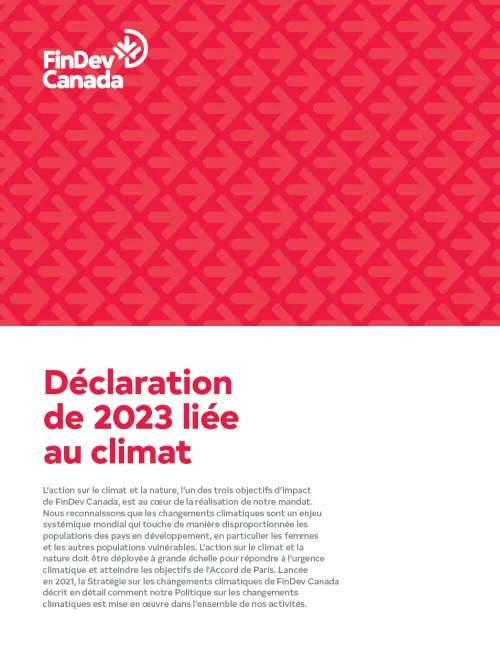 Couverture de la Déclaration de 2023 liée au climat